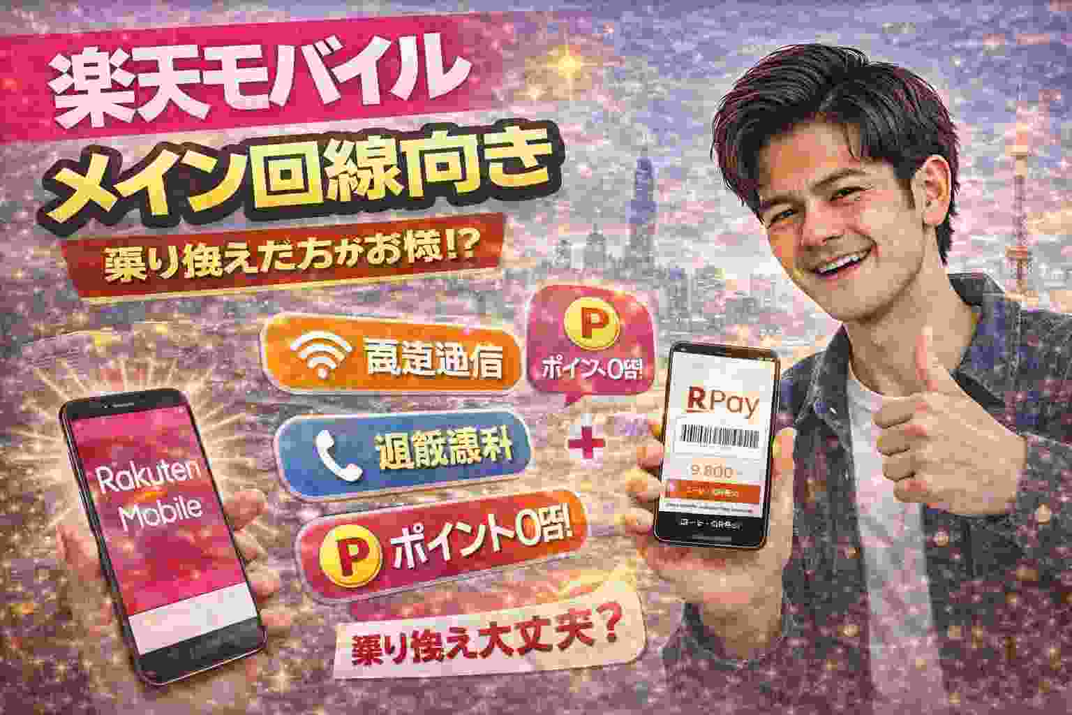 楽天モバイル メイン回線向き