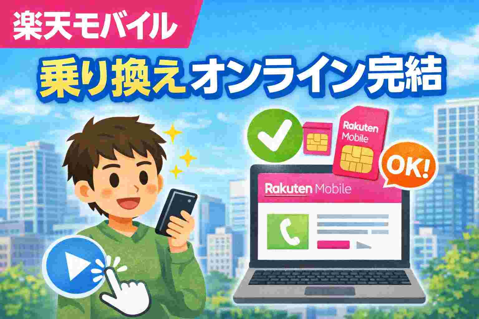 楽天モバイル 乗り換え オンライン 完結