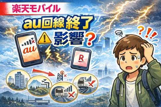 楽天モバイル au回線 終了 影響