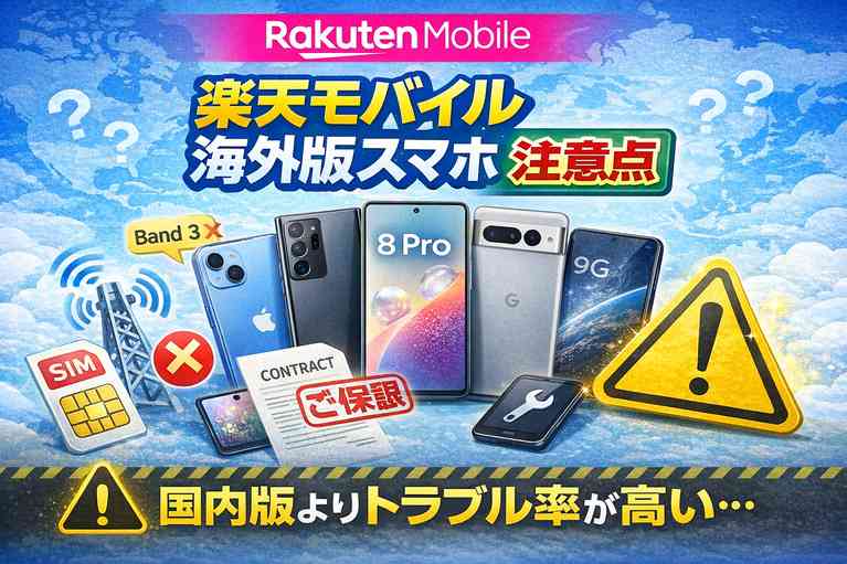 楽天モバイル 海外版 スマホ 注意点