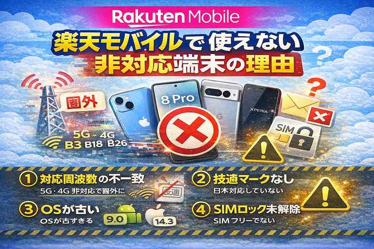 楽天モバイル 非対応端末 理由